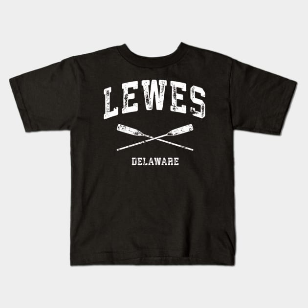 Lewes Delaware Nautical Crossed Oars Kids T-Shirt by klei-nhanss